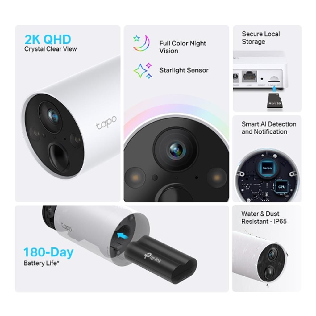 TP-Link Tapo Smart Wire-Free Security Camera System 2-Camera System