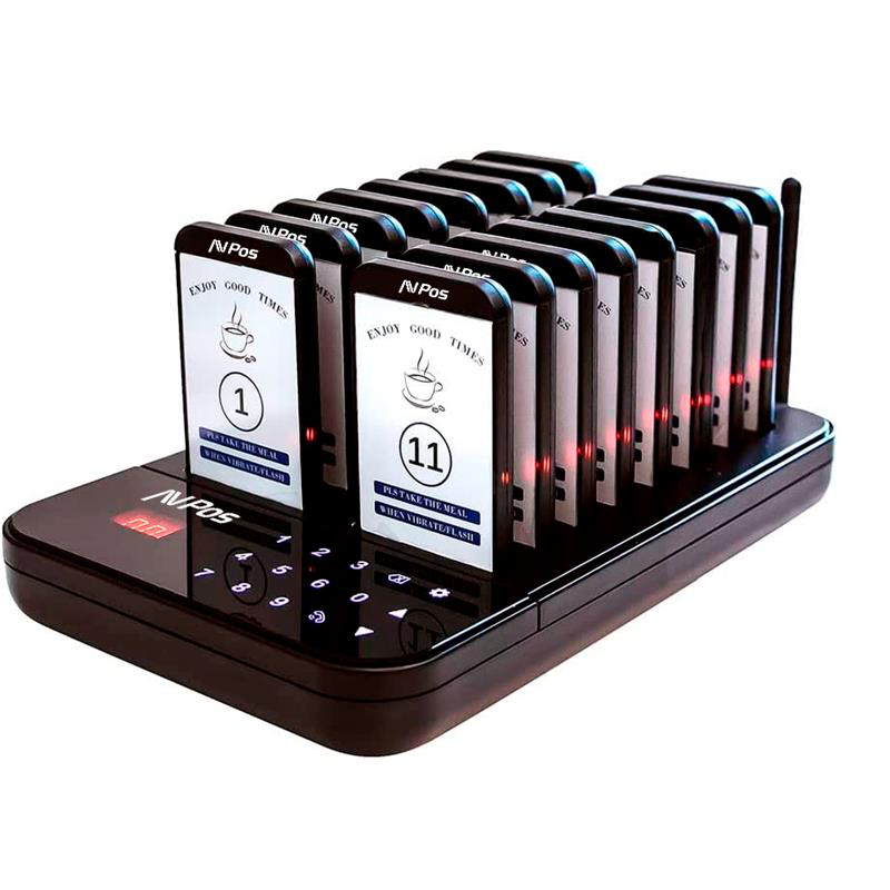 Avisadores de Clientes 16 unidades + Base de carga